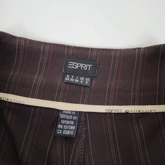 Pinstripe Dress Pants Esprit Mid Low Rise Y2K Straight Leg Boot Cut Dressy - Picture 7 of 10